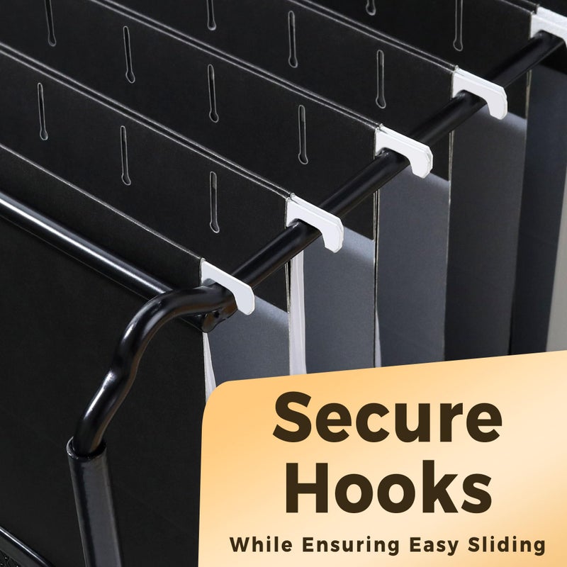 ساني مجلدات ملفات معلقة من SUNEE، لون أسود، عبوة من 25 مجلدًا بحجم الرسائل مع علامات تبويب مقطوعة بمقدار 1/5، حافظ على تنظيم ملفاتك ومستنداتك الكبيرة في المنزل والمكتب - Image 4